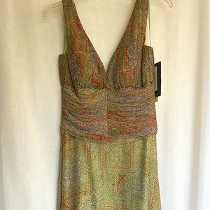 JS Boutique Elegant Silk Dress Size 6 Multicolor